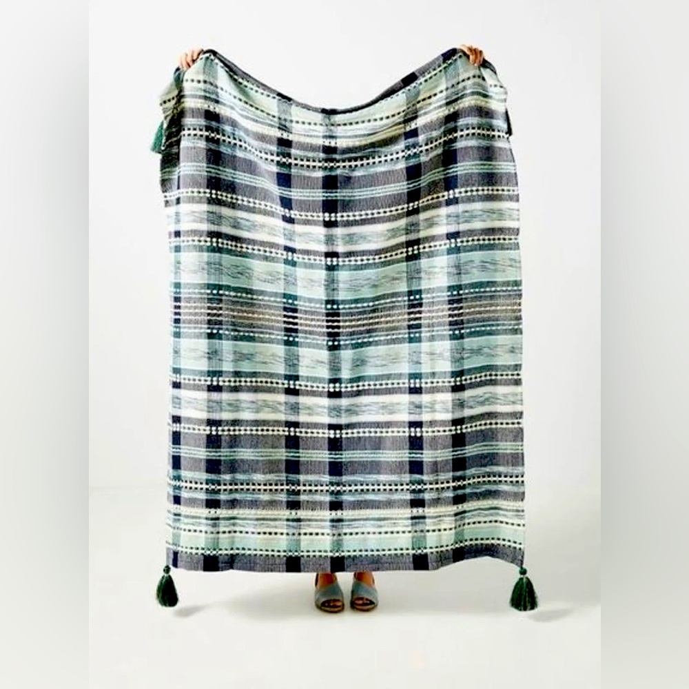Plaid Anthropologie throw blanket, like new!